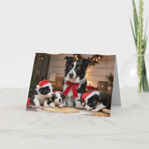 Carte de Noël de cookie mignon de Border Collie