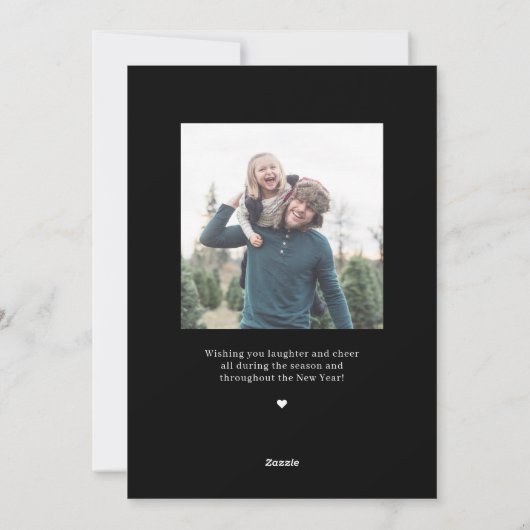 Carte de Noël de couleur modifiable Solide Clean C (Dos)