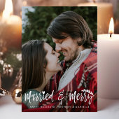 Carte de Noël de couples de jeunes mariés 'Mariés