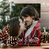 Carte de Noël de couples de jeunes mariés 'Mariés
