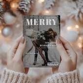 Carte de Noël de couverture de magazine moderne