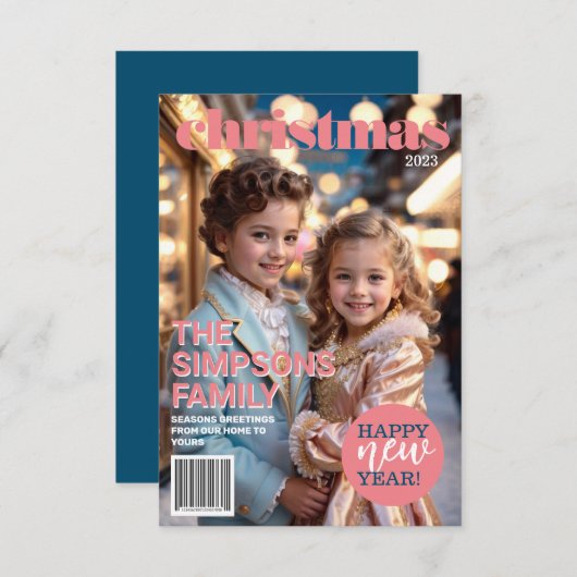 Carte de Noël de couverture de magazine unique (Devant / Derrière)