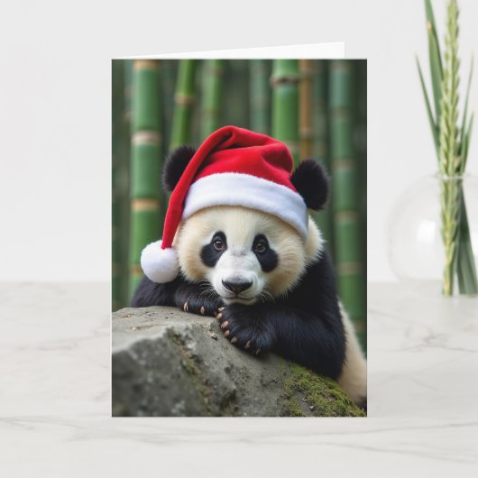 Carte de Noël de créature à bonnet rouge (Devant)