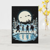 Carte de Noël de créatures cryptides Bigfoot Cthul (Fleur jaune)