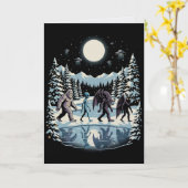 Carte de Noël de créatures cryptides Bigfoot Cthul (Fleur jaune)