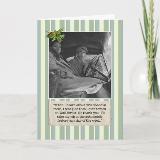 Carte de Noël de crise financière avec le (Devant)
