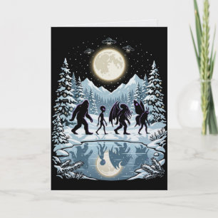 Carte de Noël de Cryptide Bigfoot Cthulhu Mothman