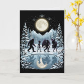 Carte de Noël de Cryptide Bigfoot Cthulhu Mothman (Fleur jaune)