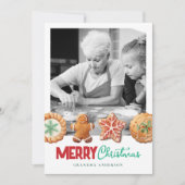 Carte de Noël de cuisson de biscuits de Noël verte (Devant)