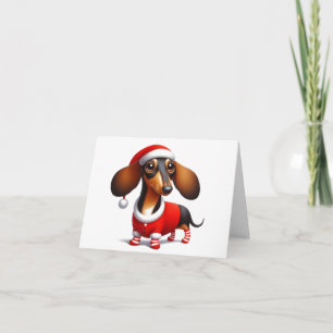 CARTE DE NOËL DE DACHSHUND ANIMÉE