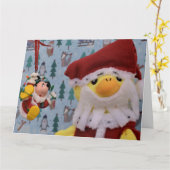 Carte de Noël de Danny Duck Santa (Fleur jaune)