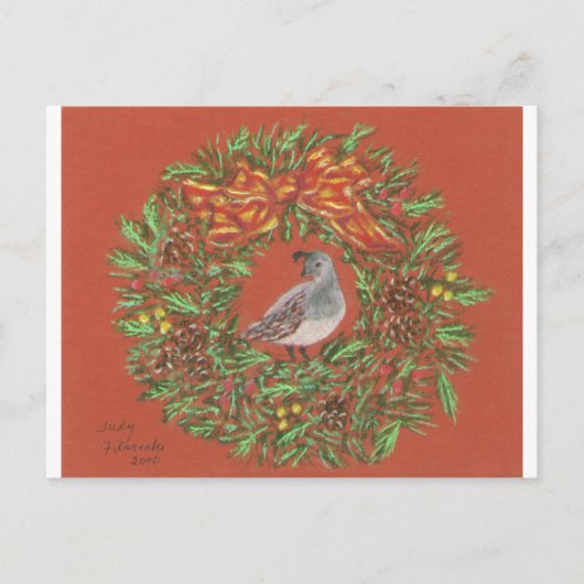 carte de Noël de désert de cailles (Devant)