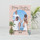 Carte de Noël de destination de plage tropicale (Debout devant)