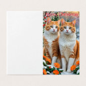 Carte de Noël de deux chats joyeux (Outside Unfolded)