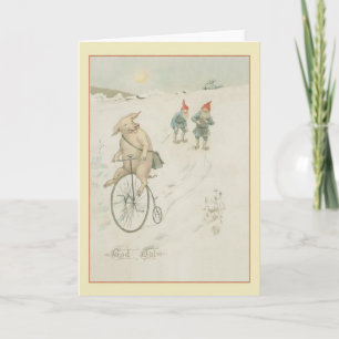 Carte de Noël de Dieu vintage scandinave Gnome Die