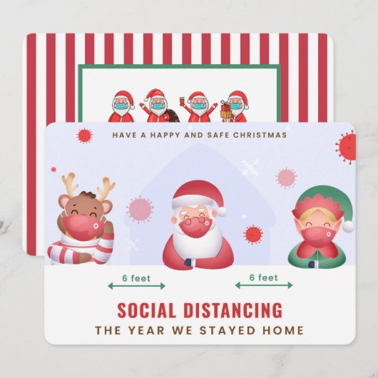 Carte de Noël de distanciation sociale (Devant / Derrière)