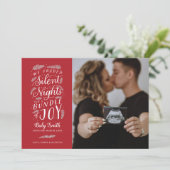 Carte de Noël de Faire-part de grossesse de vacanc (Debout devant)