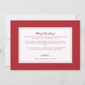 Carte de Noël de Faire-part de grossesse de vacanc (Dos)