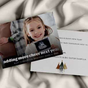 Carte de Noël de Faire-part de grossesse en argent