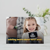 Carte de Noël de Faire-part de grossesse Gold Foil (Debout devant)