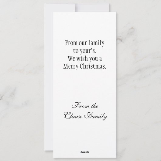 Carte de Noël de famille 4x9 (Dos)