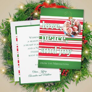 Carte de Noël de famille amour paix joie