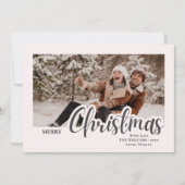 Carte de Noël de famille avec calligraphie moderne (Devant)