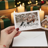 Carte de Noël de famille avec calligraphie moderne