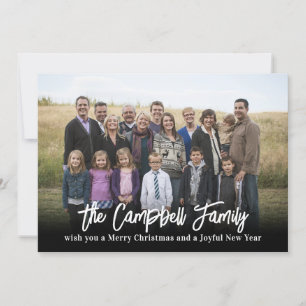 Carte de Noël de famille avec photo de fête