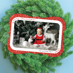 Carte de Noël de famille avec photo encadrée de pa