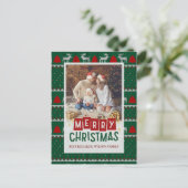 Carte de Noël de famille avec pull tricoté (Debout devant)