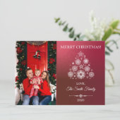 Carte de Noël de famille, Carte de voeux photo de (Debout devant)