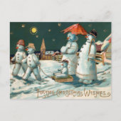 Carte de Noël de famille de bonhomme de neige vint (Devant)