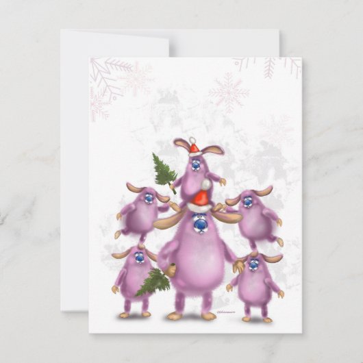Carte de Noël de famille de lapin (Devant)