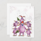 Carte de Noël de famille de lapin (Devant / Derrière)