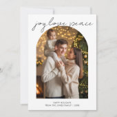 Carte de Noël de famille Joy Love Peace Mignonne (Devant)