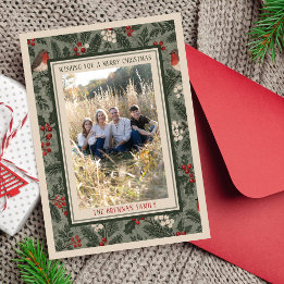 Carte de Noël de famille Joyeuses Fêtes Photo