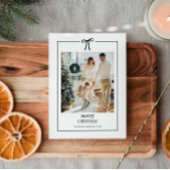 Carte de Noël de famille minimale avec cordon