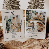 Carte de Noël de famille minimale avec cordon