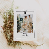 Carte de Noël de famille minimale avec cordon