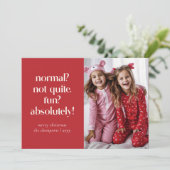 Carte de Noël de famille moderne Red Funy (Debout devant)