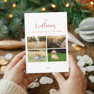 Carte de Noël de famille multi-photos moderne