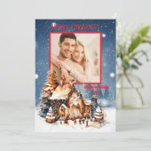 Carte de Noël de famille personnalisée (Debout devant)