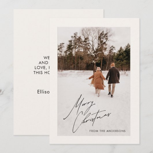 Carte de Noël de famille photo (Devant / Derrière)