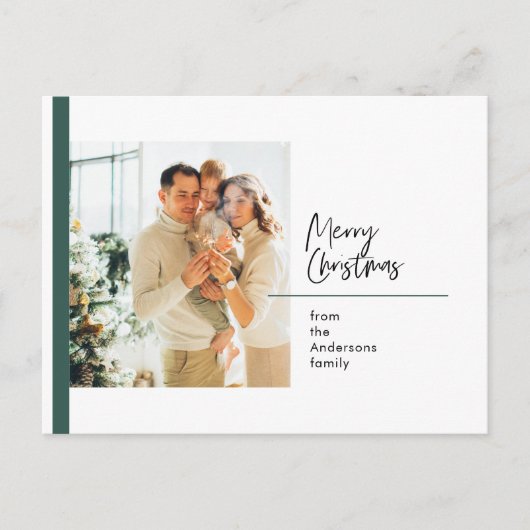 Carte de Noël de famille photo | GreenMerry Christ (Devant)