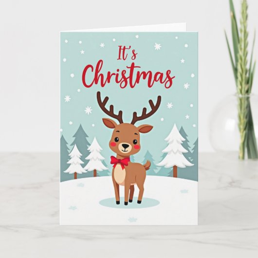 Carte de Noël de faon mignon (Devant)