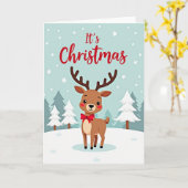 Carte de Noël de faon mignon (Fleur jaune)