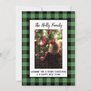 Carte de Noël de Ferme Maison Black Green Buffalo
