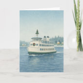 Carte de Noël de ferry de jour (Devant)