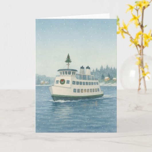 Carte de Noël de ferry de jour (Fleur jaune)